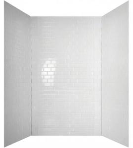 From Plain To Beautiful In Hours 133-WT-SUB-KIT Subway Tub and Shower Wall Panels Surround, Gloss White, 96 Square Feet