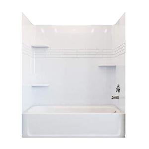 Mustee 680WHT TOPAZ 60-in x 30-in Premium Fiberglass Bathtub Wall, White