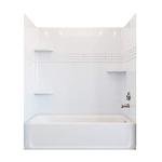Mustee 680WHT TOPAZ 60-in x 30-in Premium Fiberglass Bathtub Wall, White