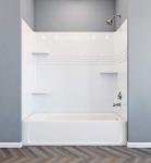 Mustee 680WHT TOPAZ 60-in x 30-in Premium Fiberglass Bathtub Wall, White