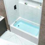 WOODBRIDGE 60” x 32” Four-Piece Direct-to-Stud Alcove Tub Surround with Left-Drain Hole Soaking Bathtub Combo in White