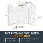 Bath Tub Surround Kits – Waterproof Wall Panels for Tubs – Glossy Finish & Seamless Pattern – Easy to Install Over Any Surface – Leakproof Design (W60'' x D32'' x H60'') – Glacier