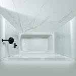 WOODBRIDGE 60” x 32” Four-Piece Direct-to-Stud Alcove Tub Surround with Right-Drain Hole Soaking Bathtub Combo in White