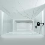 WOODBRIDGE 60” x 32” Four-Piece Direct-to-Stud Alcove Tub Surround with Left-Drain Hole Soaking Bathtub Combo in White