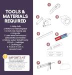 Noah William Home Lightweight Polystyrene Tub Wall Surround D32 x W60 x H58 - Waterproof, Easy-to-Install, Includes Two Shelf Units - Bathtub Wall Surround Panels, Subway Tiles Pattern