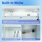 WOODBRIDGE 60” x 32” Four-Piece Direct-to-Stud Alcove Tub Surround with Right-Drain Hole Soaking Bathtub Combo in White