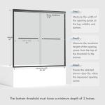 ENSO SENKA 60" W x 58" H Semi-Frameless Bypass Sliding Bathtub Shower Door, Easy-to-Clean Treated Clear Tempered Glass, Matte Black