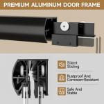 Sliding Bathtub Shower Door, 56-60" W x 57" H Glass Shower Door, Matte Black Aluminum Frame with Stainless Steel Towel Bar