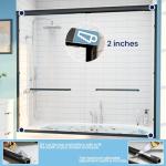 Tub Glass Shower Door, 56"-60" W x 57" H Sliding Shower Door, Aluminum Semi-Frameless & 1/4"(6mm) Clear Tempered with Explosion-Proof Film Nano Coating Shower Door Fit for Bathtub, Matte Black
