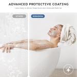 Bathtub Shower Door - 58-60" W×59" H Adjustable Aluminum Frame - 1/4 Tempered Glass with Clear Anti-Explosion Film - 4 Aluminum Rollers - Sliding Glass Door for Tub