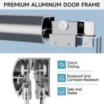 56-60" W x 57" H Sliding Bathtub Shower Door, Chrome Aluminum Frame Glass Shower Door with Stainless Steel Towel Bar