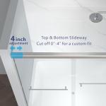 ENSO SENKA 60" W x 58" H Semi-Frameless Bypass Sliding Bathtub Shower Door, Easy-to-Clean Treated Clear Tempered Glass, Brushed Nickel