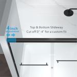 ENSO SENKA 60" W x 58" H Semi-Frameless Bypass Sliding Bathtub Shower Door, Easy-to-Clean Treated Clear Tempered Glass, Matte Black