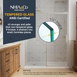 Semi-Frameless Sliding Bathtub Shower Door 56-60x58, Tempered Glass Shower Door, Corrosion Resistant Hardware, Smooth Glide Rollers, Reversible Installation, Leak-Proof Magnetic Lock (Brushed Nickel)