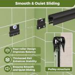 DELAVIN 56-60 in.W x 59 in.H Semi-Frameless Double Sliding Tub Shower Doors, Water Repellent Bypass Black Tub Door, SGCC Clear Tempered Bathtub Doors with Explosion-Proof Film