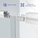 ENSO SENKA 60" W x 58" H Semi-Frameless Bypass Sliding Bathtub Shower Door, Easy-to-Clean Treated Clear Tempered Glass, Brushed Nickel