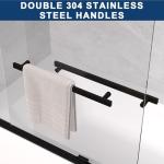 Botwinkle Bathtub Shower Door, 56-60" W x 58" H Sliding Shower Door for Bathtub, 1/4" (6mm) SGCC Tempered Glass Bathtub Glass Door, Matte Black Finish, 304 Stainless Steel Hardware