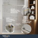 Semi-Frameless Sliding Bathtub Shower Door 56-60x58, Tempered Glass Shower Door, Corrosion Resistant Hardware, Smooth Glide Rollers, Reversible Installation, Leak-Proof Magnetic Lock (Brushed Nickel)