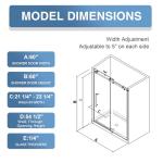 KPUY Tub Shower Door, 55-60" W x 60" H Frameless Sliding Bathtub Door, 1/4" (6mm) Thick Tempered Clear Glass with Explosion-Proof Film Nano Coating, Stainless Steel Frame, Brushed Nickel