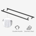 ENSO SENKA 60" W x 58" H Semi-Frameless Bypass Sliding Bathtub Shower Door, Easy-to-Clean Treated Clear Tempered Glass, Matte Black