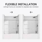 56-60" W x 57" H Sliding Bathtub Shower Door, Chrome Aluminum Frame Glass Shower Door with Stainless Steel Towel Bar