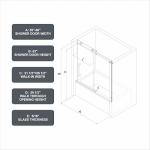 EPXMKX 55"-60" W x 63" H Bathtub Soft Closing Sliding Shower Door,Water Repellent Frameless Tub Shower Door with 5/16" (8mm) Nano Explosion-Proof Film Transparent Glass (Brushed Nickel 60" Wx63 H)