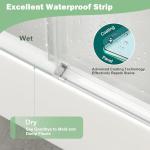 KPUY Frameless Sliding Bathtub Door, 55-60" W x 60" H Tub Shower Door, 1/4" (6mm) Thick Tempered Clear Glass with Explosion-Proof Film Nano Coating, Brushed Nickel