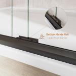 Bathtub Shower Door 56-60 in. W x 57 in. H, UCALAFEE Semi-Frameless Double Sliding Shower Door with 1/4" (6mm) SGCC Clear Tempered Glass, Silent Soft-Close & Anti-Leak Walk-in Shower Door, Matte Black