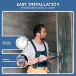 Bathtub Shower Door - 58-60" W×59" H Adjustable Aluminum Frame - 1/4 Tempered Glass with Clear Anti-Explosion Film - 4 Aluminum Rollers - Sliding Glass Door for Tub