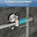 KPUY Tub Shower Door, 55-60" W x 60" H Frameless Sliding Bathtub Door, 1/4" (6mm) Thick Tempered Clear Glass with Explosion-Proof Film Nano Coating, Stainless Steel Frame, Brushed Nickel