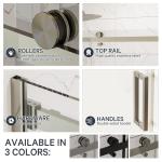 Semi-Frameless Sliding Bathtub Shower Door 56-60x58, Tempered Glass Shower Door, Corrosion Resistant Hardware, Smooth Glide Rollers, Reversible Installation, Leak-Proof Magnetic Lock (Brushed Nickel)