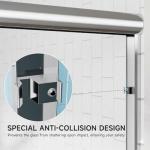 56-60" W x 57" H Sliding Bathtub Shower Door, Chrome Aluminum Frame Glass Shower Door with Stainless Steel Towel Bar