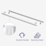 ENSO SENKA 60" W x 58" H Semi-Frameless Bypass Sliding Bathtub Shower Door, Easy-to-Clean Treated Clear Tempered Glass, Brushed Nickel