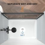 ENSO SENKA 60" W x 58" H Semi-Frameless Bypass Sliding Bathtub Shower Door, Easy-to-Clean Treated Clear Tempered Glass, Matte Black