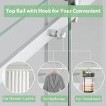 KPUY Frameless Sliding Bathtub Door, 55-60" W x 60" H Tub Shower Door, 1/4" (6mm) Thick Tempered Clear Glass with Explosion-Proof Film Nano Coating, Brushed Nickel