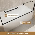 Sliding Bathtub Shower Door, 56-60" W x 57" H Glass Shower Door, Matte Black Aluminum Frame with Stainless Steel Towel Bar