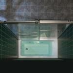 Woodbridge 56-60" W x 62" H Frameless Bathtub Shower Door,Double Sliding Soft-Close Doors,3/8(10mm) Tempered Glass with Explosion Proof Film in Brushed Nickel Finish