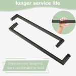 EPXMKX 54"-60" W x 60" H Frameless Bathtub Shower Door, Double Sliding Shower Door,5/16"(8mm) Clear Tempered Glass,Bathtub Glass Door with Explosion-Proof Film (Matte Black 60" Wx60 H)