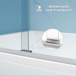 ENSO SENKA 60" W x 58" H Semi-Frameless Bypass Sliding Bathtub Shower Door, Easy-to-Clean Treated Clear Tempered Glass, Polished Chrome