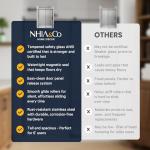 Semi-Frameless Sliding Bathtub Shower Door 56-60x58, Tempered Glass Shower Door, Corrosion Resistant Hardware, Smooth Glide Rollers, Reversible Installation, Leak-Proof Magnetic Lock (Brushed Nickel)