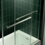 Woodbridge 56-60" W x 62" H Frameless Bathtub Shower Door,Double Sliding Soft-Close Doors,3/8(10mm) Tempered Glass with Explosion Proof Film in Brushed Nickel Finish