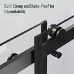 Bathtub Sliding Door, 55"-60" W x 56" H Tub Shower Door, Bathtub Glass Door Bathtub Double Sliding Shower Door Tempered Glass Explosion-Proof Film Stainless Steel Matte Black