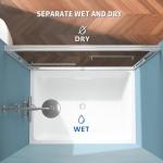 ENSO SENKA 60" W x 58" H Semi-Frameless Bypass Sliding Bathtub Shower Door, Easy-to-Clean Treated Clear Tempered Glass, Polished Chrome