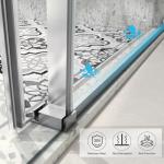 EPXMKX 55"-60" W x 63" H Bathtub Soft Closing Sliding Shower Door,Water Repellent Frameless Tub Shower Door with 5/16" (8mm) Nano Explosion-Proof Film Transparent Glass (Brushed Nickel 60" Wx63 H)