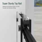 Bathtub Sliding Door, 55"-60" W x 56" H Tub Shower Door, Bathtub Glass Door Bathtub Double Sliding Shower Door Tempered Glass Explosion-Proof Film Stainless Steel Matte Black