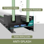 GETPRO Tub Shower Door Sliding 50-54 in. W x 58 in. H Semi-Frameless Bypass Double Sliding Bathtub Door for Bathroom,1/4 inch Clear Tempered Glass Tub Door Matte Black