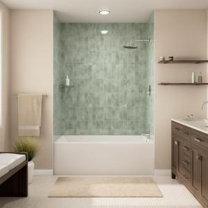 Prism 60 in. L x 30 in. W Acrylic Alcove Right-Hand Drain Bathtub, White