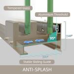 GETPRO Sliding Tub Shower Door 56-60 in. W x 58 in. H Semi-Frameless Bypass Double Sliding Bathroom Glass Door for Tub,1/4 inch Clear Tempered Glass Bathtub Door Brushed Nickel