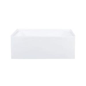 Voltaire 54 x 30 Skirted Left Drain Soaking Alcove Bathtub in Glossy White with Integrated Armrest