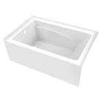 Aqua Eden VTAM5436L22T 54-Inch Acrylic 3-Wall Alcove Tub with Left Hand Drain, Glossy White
